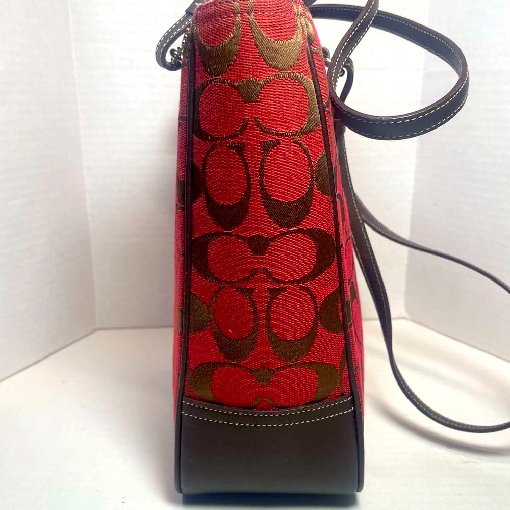 Coach Signature series tapestry and leather handbag PRICE..IS..VERY…FIRM! - Picture 3 of 16